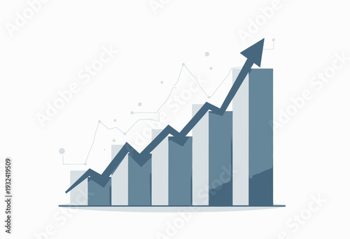 Abstract Representation of Financial Growth with Upward Arrow Illustrating Increased Profits and Business Success