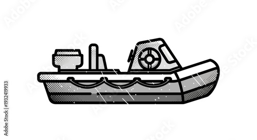 Rigid Inflatable Boat Illustration