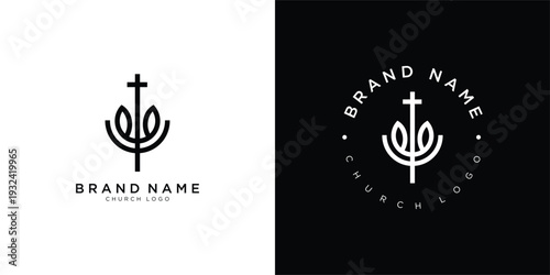 Religious Church Logo Vector – Christian Devotion Emblem