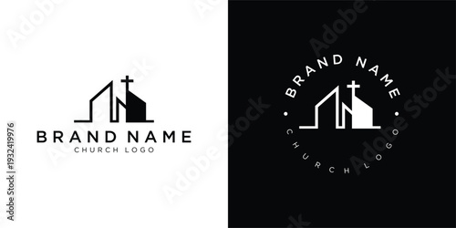 Christian Worship Logo Vector – Holy Sanctuary Icon Design
