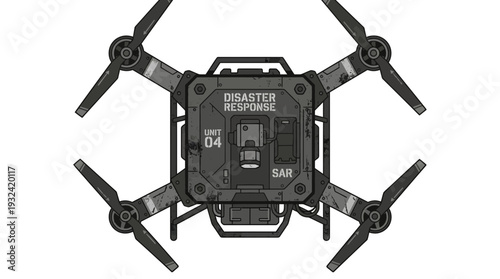 Drone for disaster response, SAR unit, top view