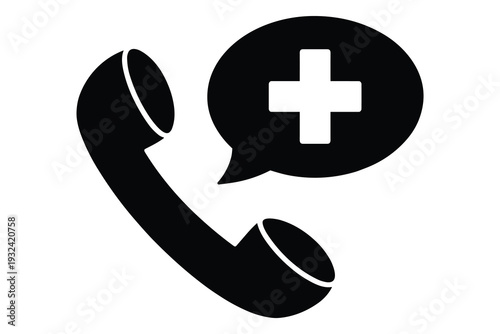 Medical Emergency Call Icon Healthcare Phone Support First Aid Assistance Symbol