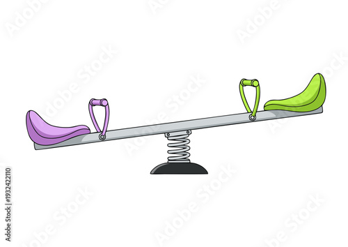 colorful modern playground seesaw vector illustration