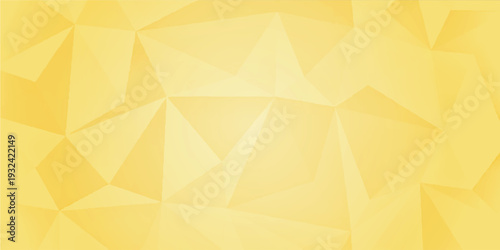 Abstract background with golden yellow low poly geometric triangles eps10