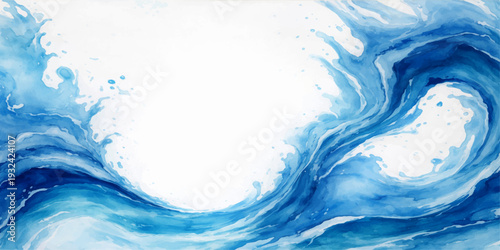 Blue water splash background featuring a liquid wave design with an ocean swirl pattern and vector art lines to create a light sea curve wallpaper element