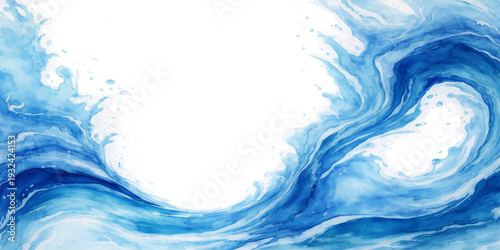 Smooth blue water splash with flowing liquid waves and abstract sea curves creating a seamless vector art backdrop for an ocean wallpaper design element