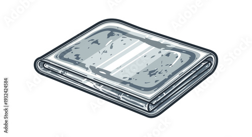 Folded Money Wallet Illustration