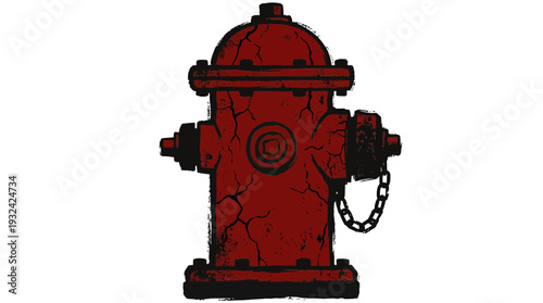 Red Fire Hydrant Isolated on White Background