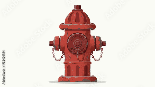 Red Fire Hydrant Isolated on White Background