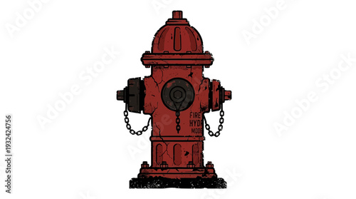 Red Fire Hydrant Isolated on White Background