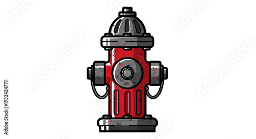 Red Fire Hydrant Isolated on White Background