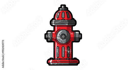 Red Fire Hydrant Isolated on White Background