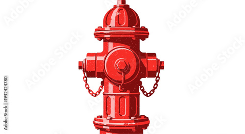 Red fire hydrant isolated on white background