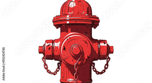 Red Fire Hydrant Isolated on White Background