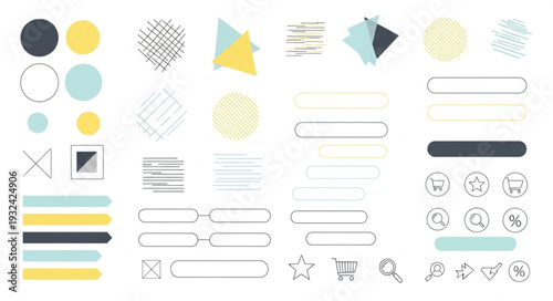 Geometric shapes and design elements for creative projects and branding.