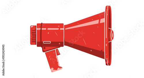 Red megaphone illustration, communication concept