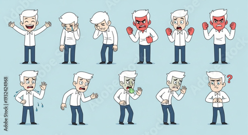 Chef Character Expressions - A Collection of Emotions and Gestures.