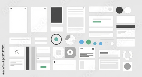 Mobile app interface design elements and user interface components.