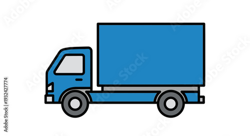 Blue delivery truck illustration