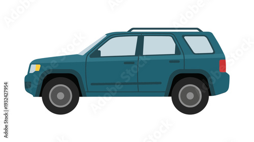 Blue SUV Car Illustration