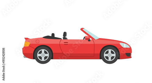 Red Convertible Sports Car Vector Illustration