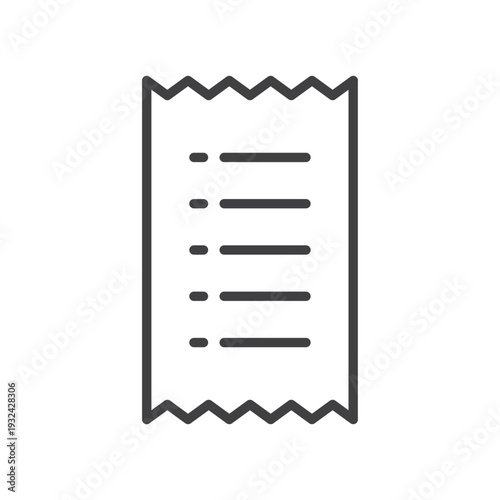 Bill receipt icon isolated flat style design.