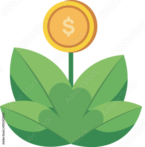 Design vector icon element economic flower usd shopping 