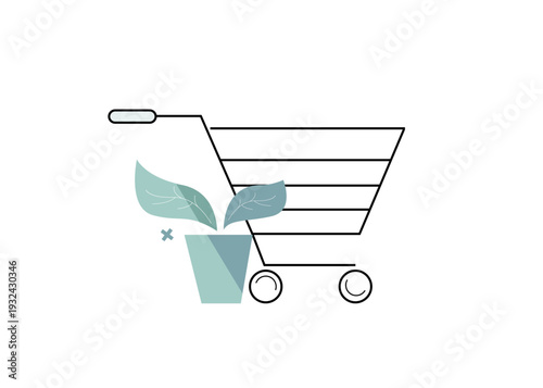 Shopping cart. For websites. Cart is empty. Online shopping. Vector illustration on a white background.eps