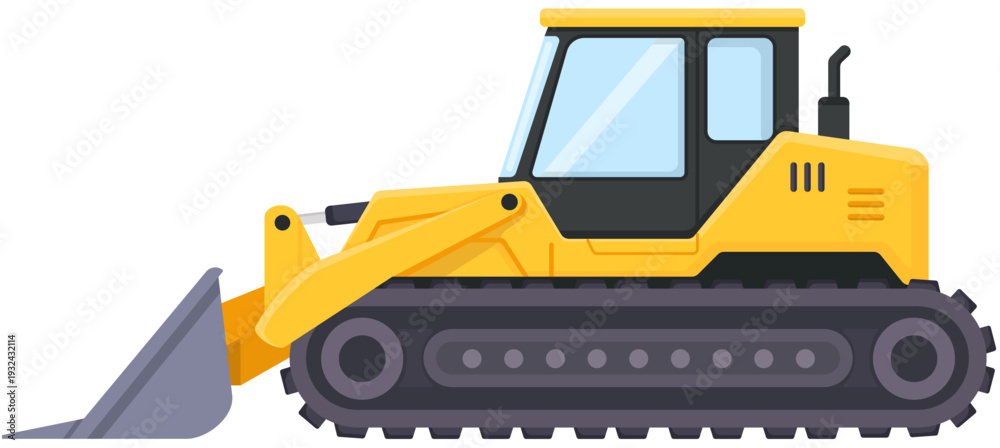 Obraz premium Yellow Bulldozer Illustration