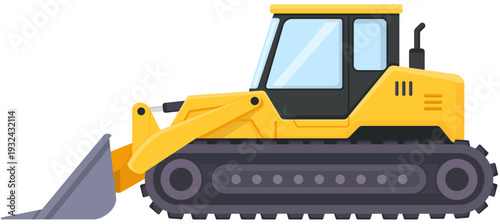 Yellow Bulldozer Illustration