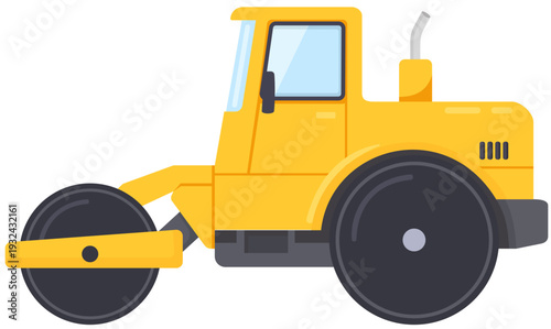 Yellow Steamroller Illustration