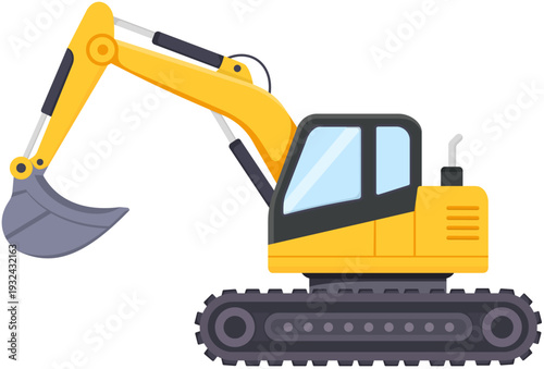 Yellow Excavator Machine Illustration