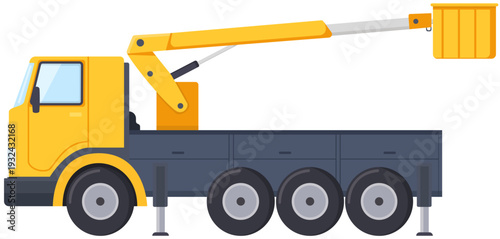 Yellow Bucket Truck Illustration