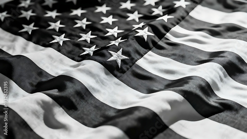 USA American Flag Waving Textured Fabric Ripples Stars Stripes Patriotic Symbol, isolated on transparent background
