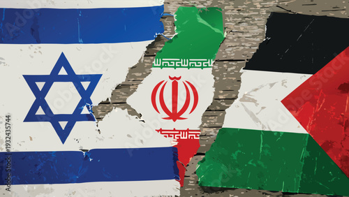 MiddleEastFlagsMapIllustrationConflictDesign