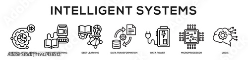 Intelligent Systems web banner icon illustration concept