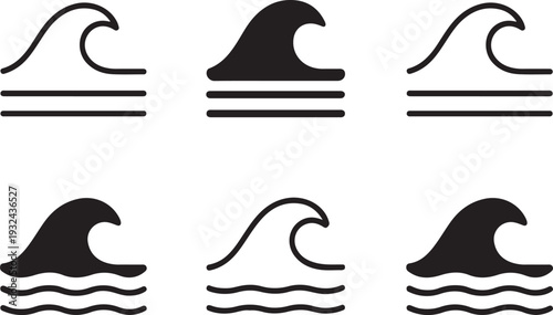 Isolated Ocean Wave Icon Design, Ocean Wave icon, Ocean Wave vector, ocean energy illustration, wave movement awareness, marine environment protection, Ocean Wave awareness