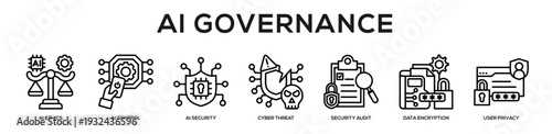 AI Governance web banner icon illustration concept