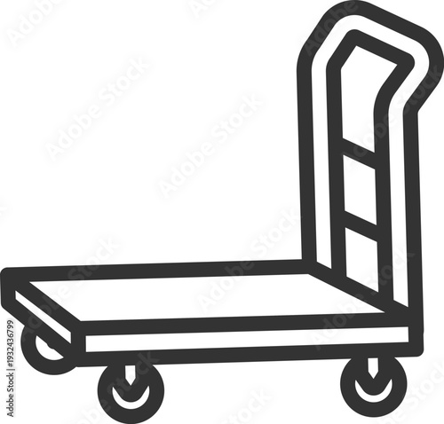 台車のアイコン（線画）のイラスト