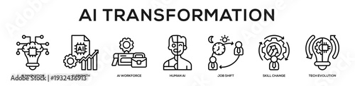 AI Transformation web banner icon illustration concept