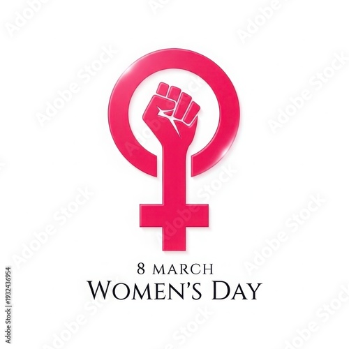 Empowering women on international women's day with a symbol of strength and solidarity. isolated on white background