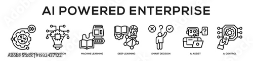 AI Powered Enterprise web banner icon illustration concept