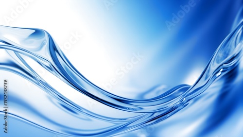 Foto Abstract Blue Liquid Wave Background with Smooth Glassy Flow and Modern Gradient