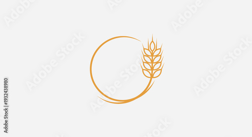 Wheat Circle Logo Icon – Golden Grain Agriculture Organic Vector Illustration