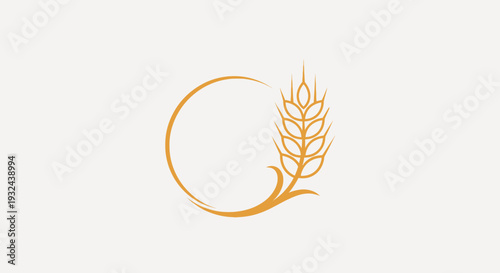 Wheat Circle Logo Icon – Golden Grain Agriculture Organic Vector Illustration