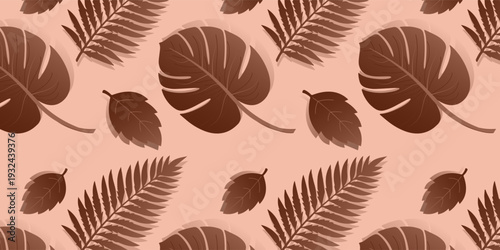 Tropical banners, poster, cards set with Creative compositions of podium palm leaves and branches nature. Abstract botanical  seamless pattern design templates with copy space for text.