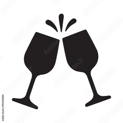 Clinking Wine Glasses Cheers Icon