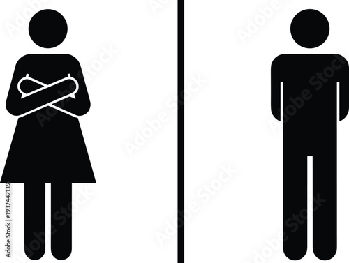 Male and Female Icon Set for Gender, Symbols, and Social Representation Design