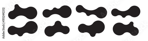 Set of abstract metaball shapes