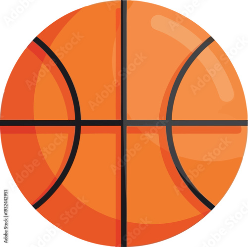 A classic orange basketball with black lines isolated on a clean white background.